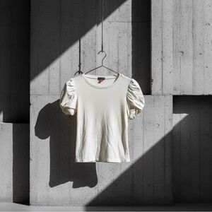 Vince Camuto Ribbed Puff Sleeve Top - Women's Size M